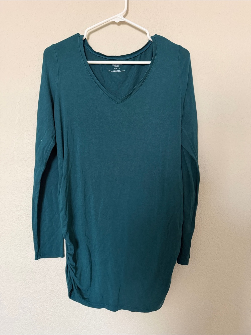 Motherhood Teal V-Neck Long Sleeve Maternity Top